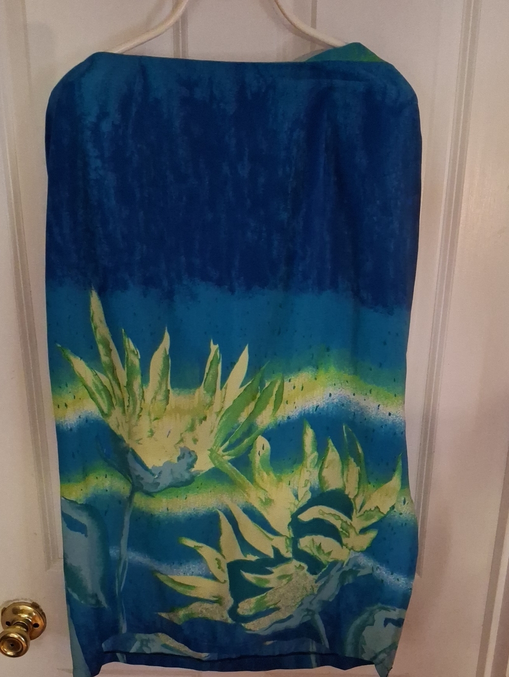 Russell Kemp Blue Teal & Lime Ombre Scarf